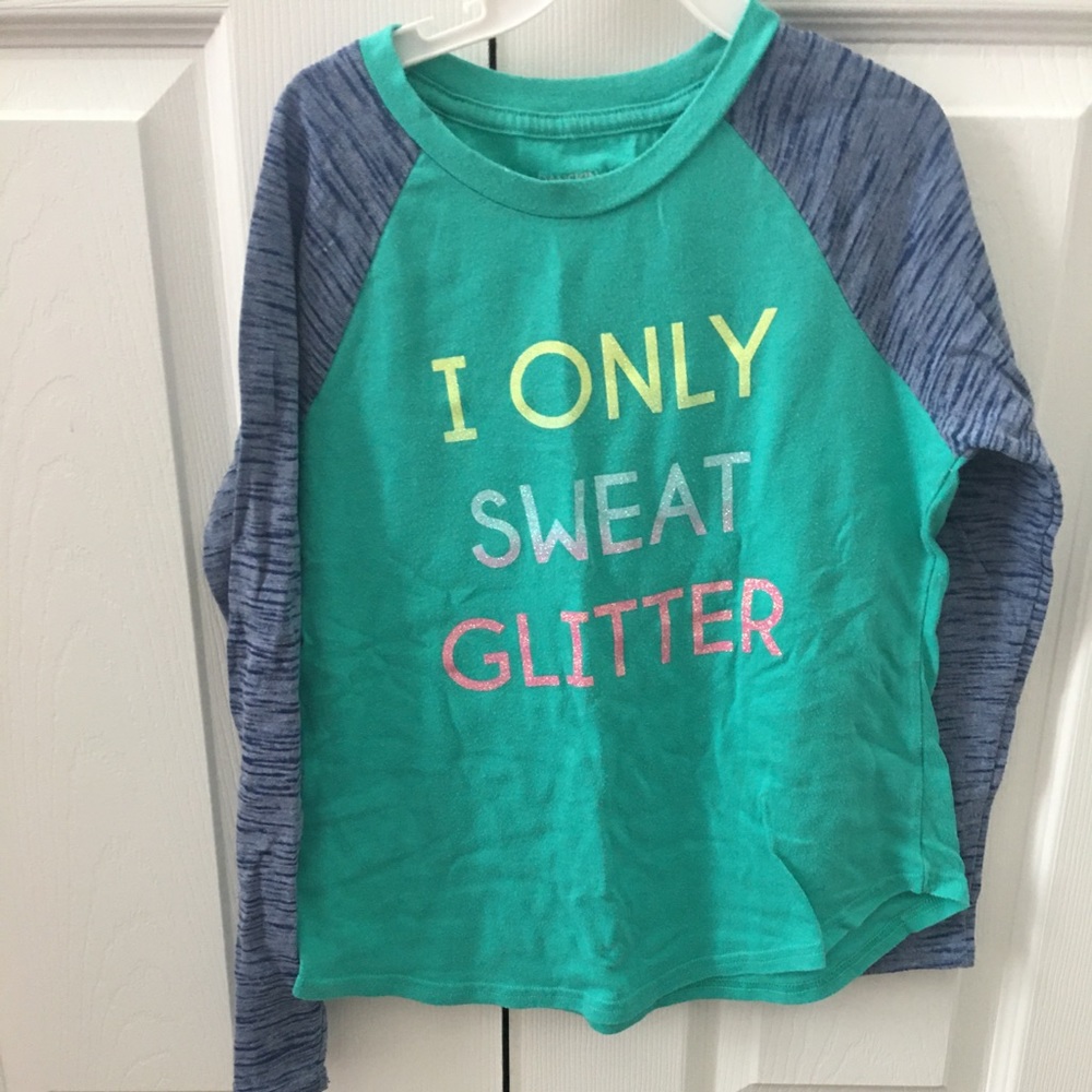 3/4 sleeve glittery shirt